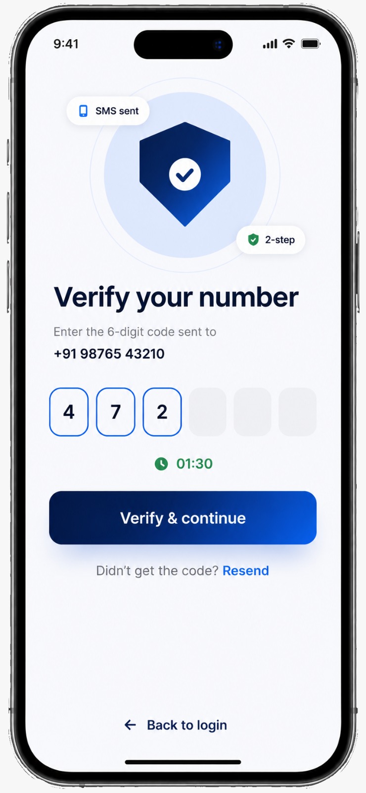 RupyPay verify number OTP screen